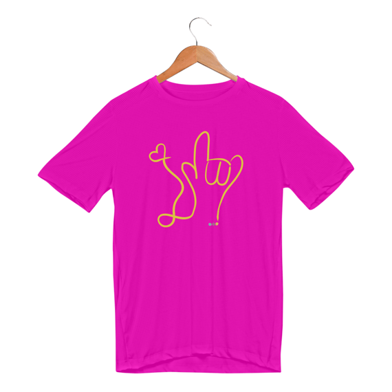 Camiseta esportiva I love you (amarela) ASL/ Libras 