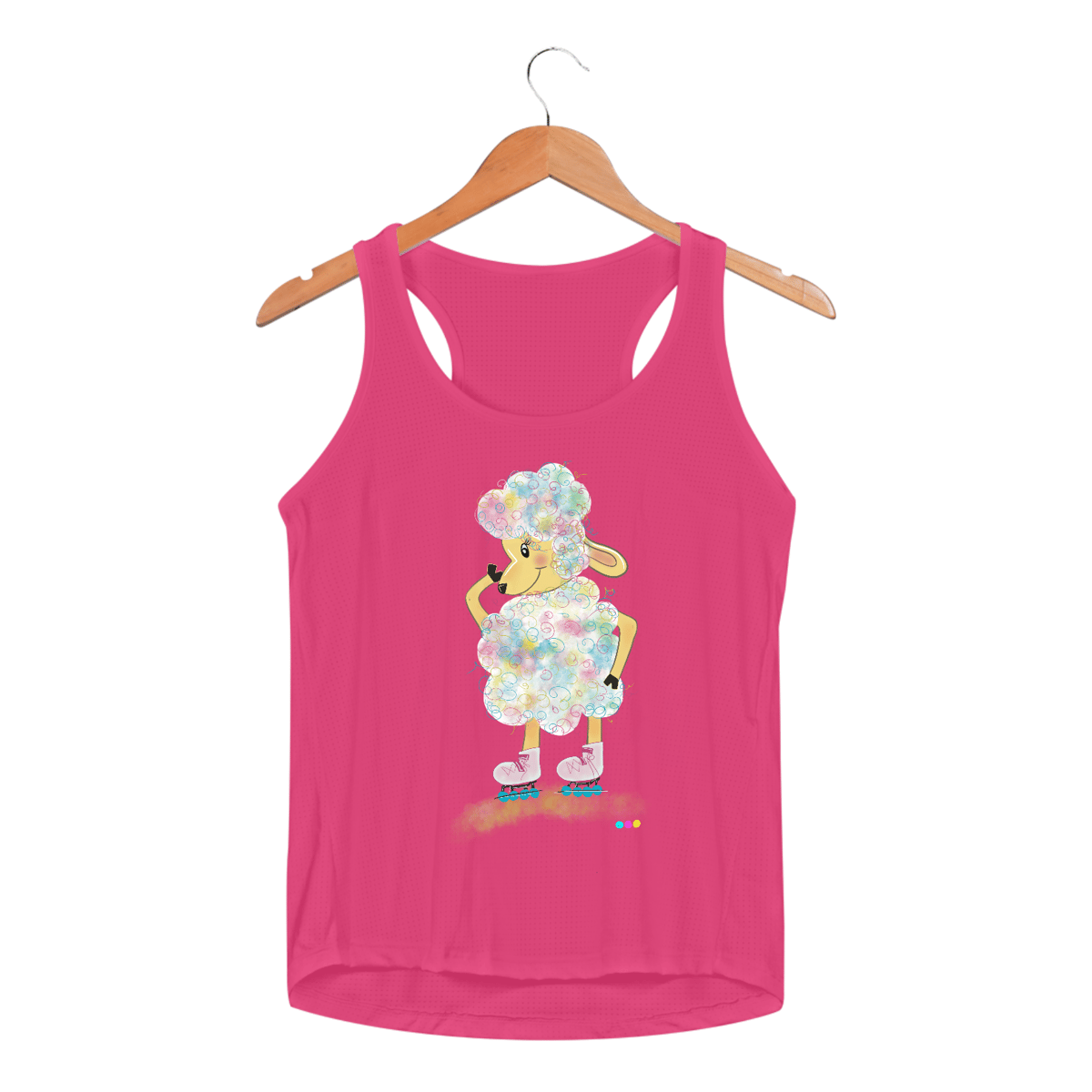 Nome do produto: Regata fem esportiva Raibow - ovelha colorida - sem frase