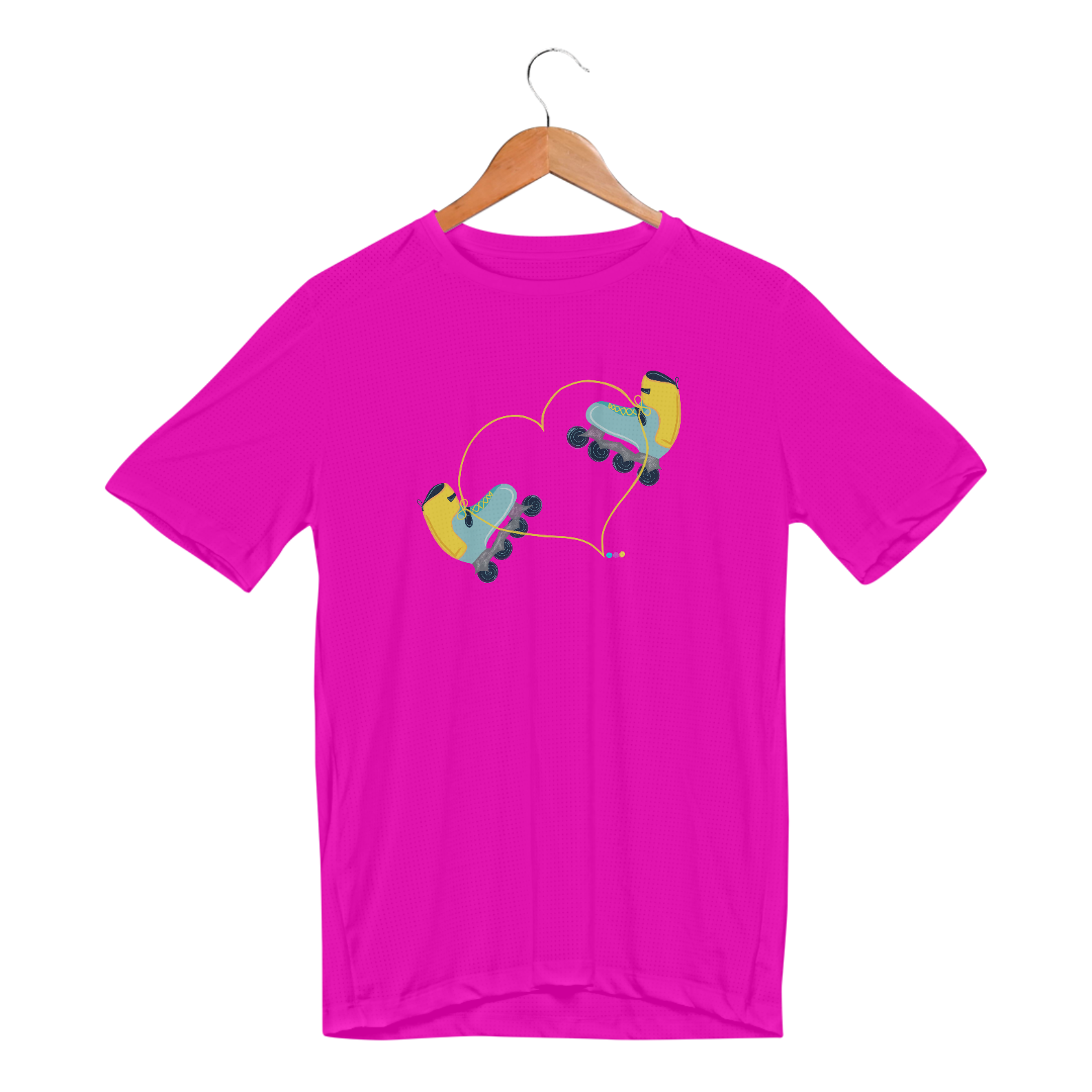 Camiseta esportiva Patins (cadarço coração)