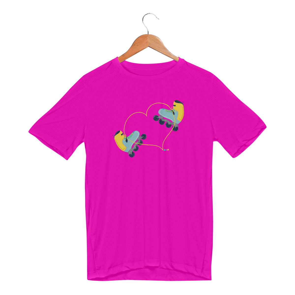 Nome do produto: Camiseta esportiva Patins (cadarço coração)