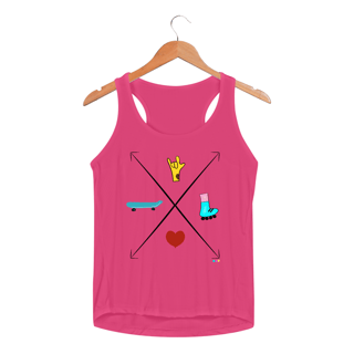 Nome do produtoRegata fem esportiva Seta - love skate e patins 