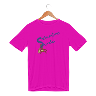 Nome do produtoCamiseta esportiva Nico - macaco surdo - Setembro Surdo
