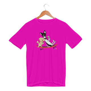 Nome do produtoCamiseta esportiva Café e Chico - cachorros no skate 