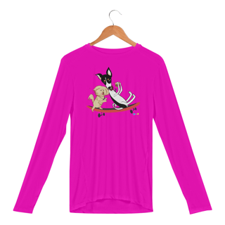 Nome do produtoManga longa esportiva Café e Chico - cachorros no skate 
