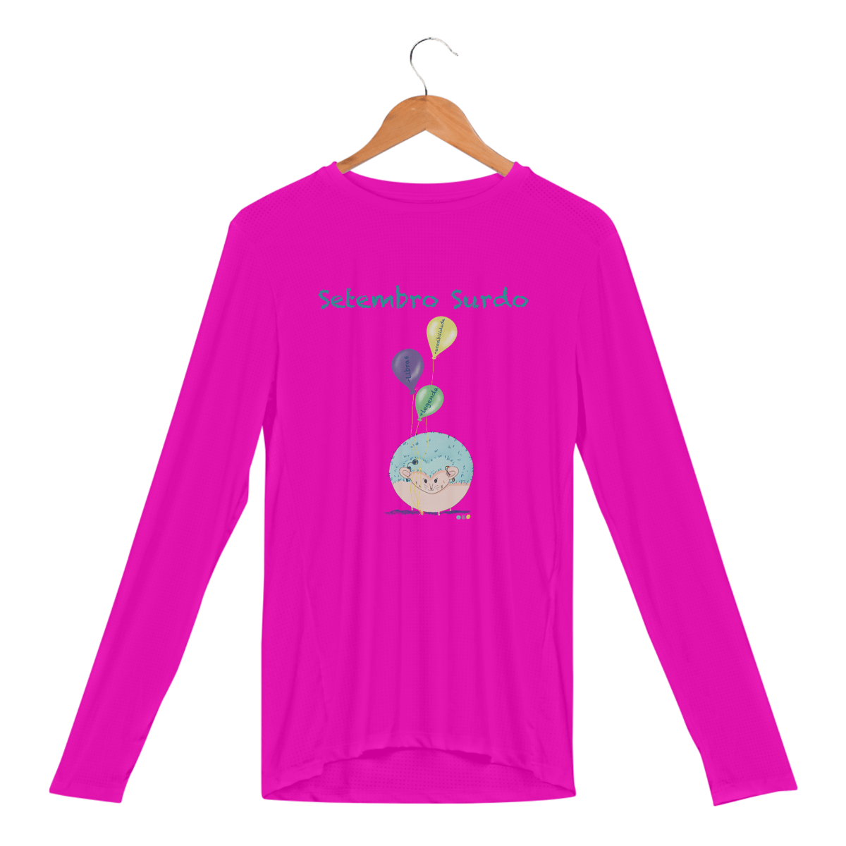 Nome do produto: Manga longa esportiva George - porco-espinho surdo - Setembro Surdo 