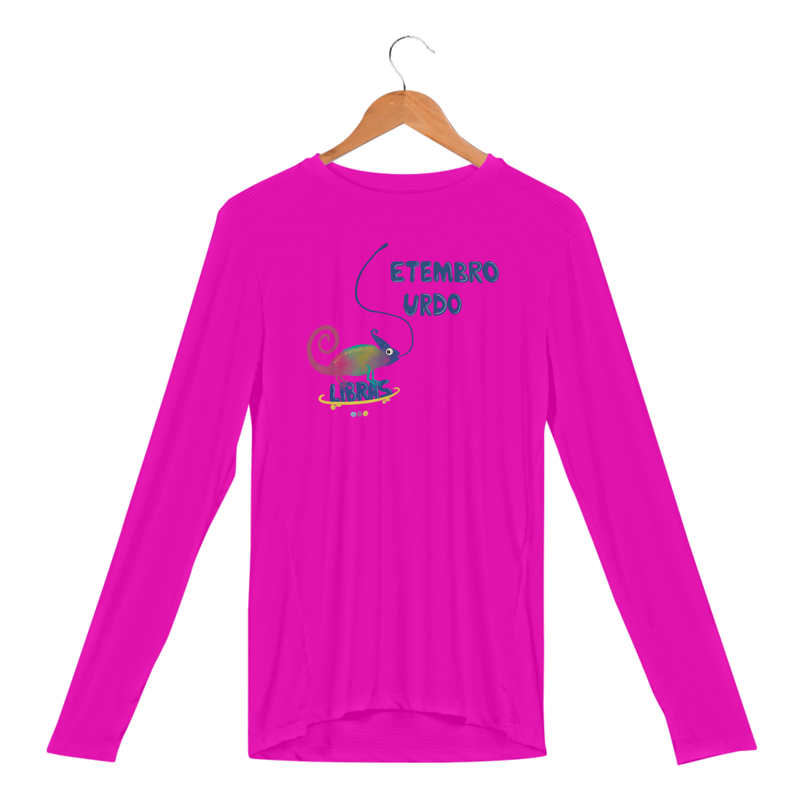 Manga longa esportiva Klaus - camaleão surdo - Setembro Surdo 