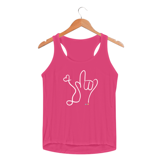 Regata fem esportiva I love you (branco) ASL/ Libras