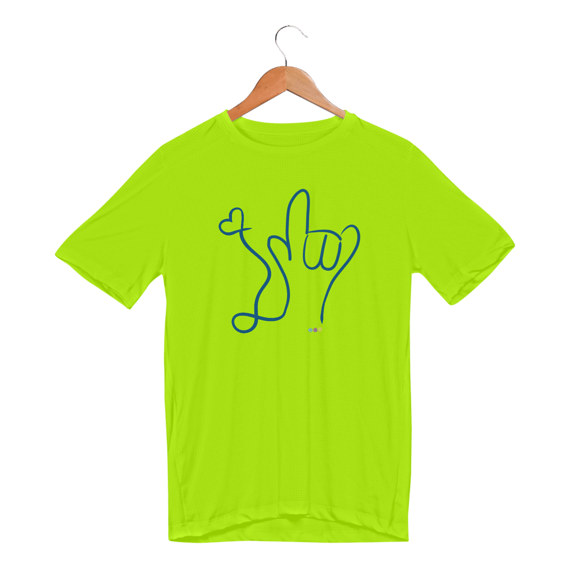 Camiseta esportiva I love (azul) ASL/Libras 