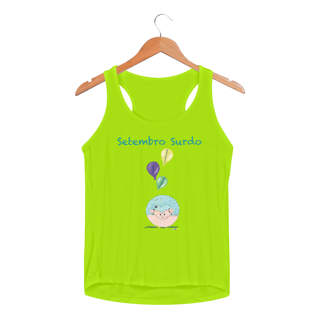 Nome do produtoRegata fem esportiva George - porco-espinho surdo - Setembro Surdo
