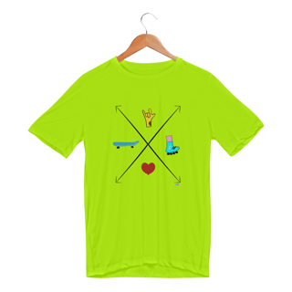 Nome do produtoCamiseta esportiva Seta - love skate e patins 