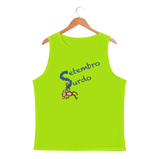 Nome do produtoRegata masc esportiva Nico - macaco surdo - Setembro Surdo 