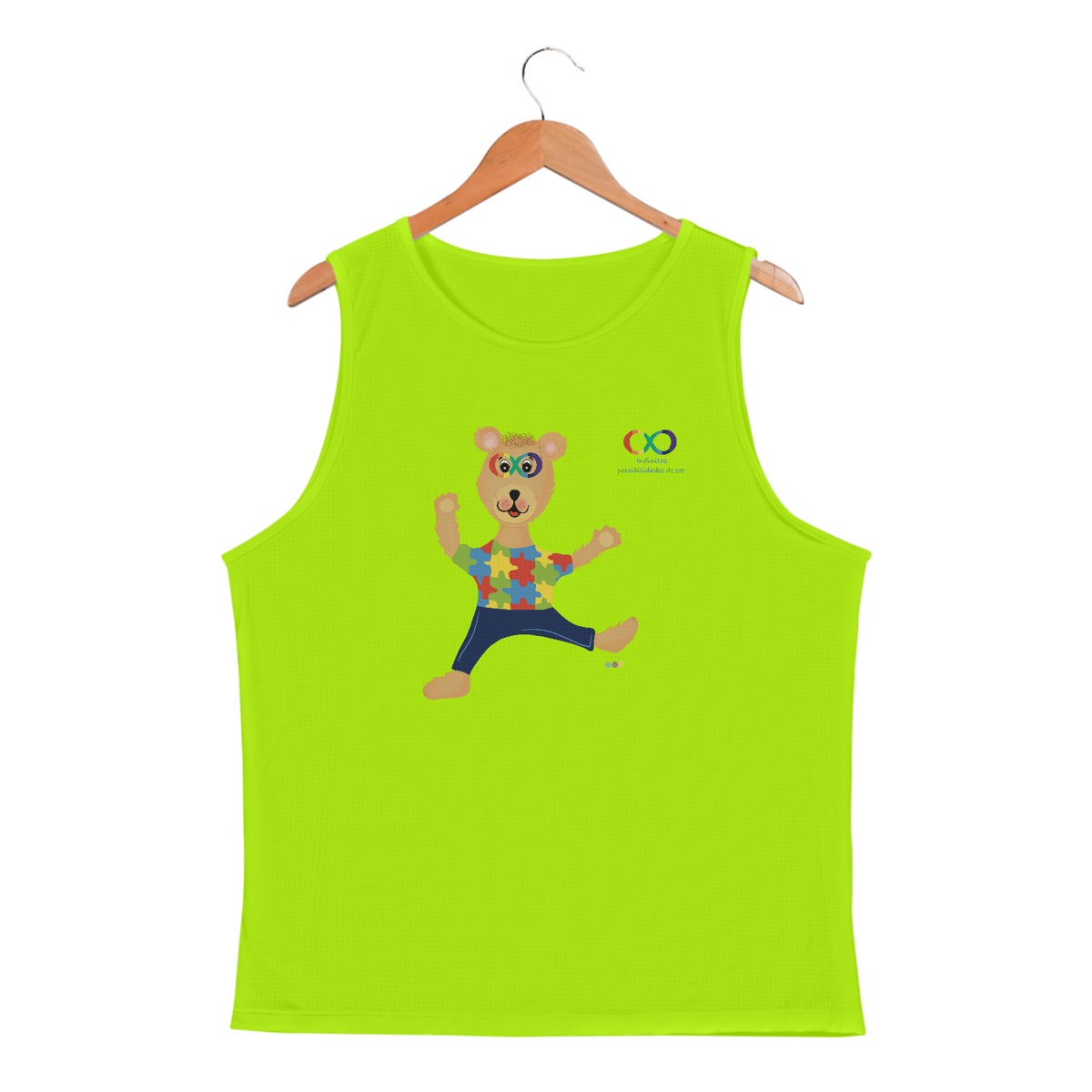 Nome do produto: Regata masc esportiva Lumi - ursinho TEA 