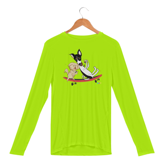 Nome do produtoManga longa esportiva Café e Chico - cachorros no skate 