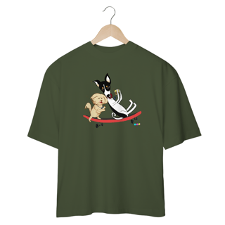 Nome do produtoCafé e Chico - cachorros no skate - sport dry UV