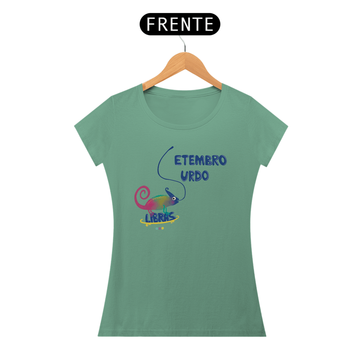 Nome do produto: Baby look estonada Klaus - camaleão surdo - Setembro Surdo 