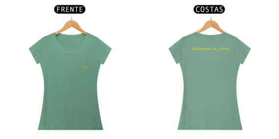 Baby look estonada Intérprete de Libras + sinal I love you (ASL/Libras)