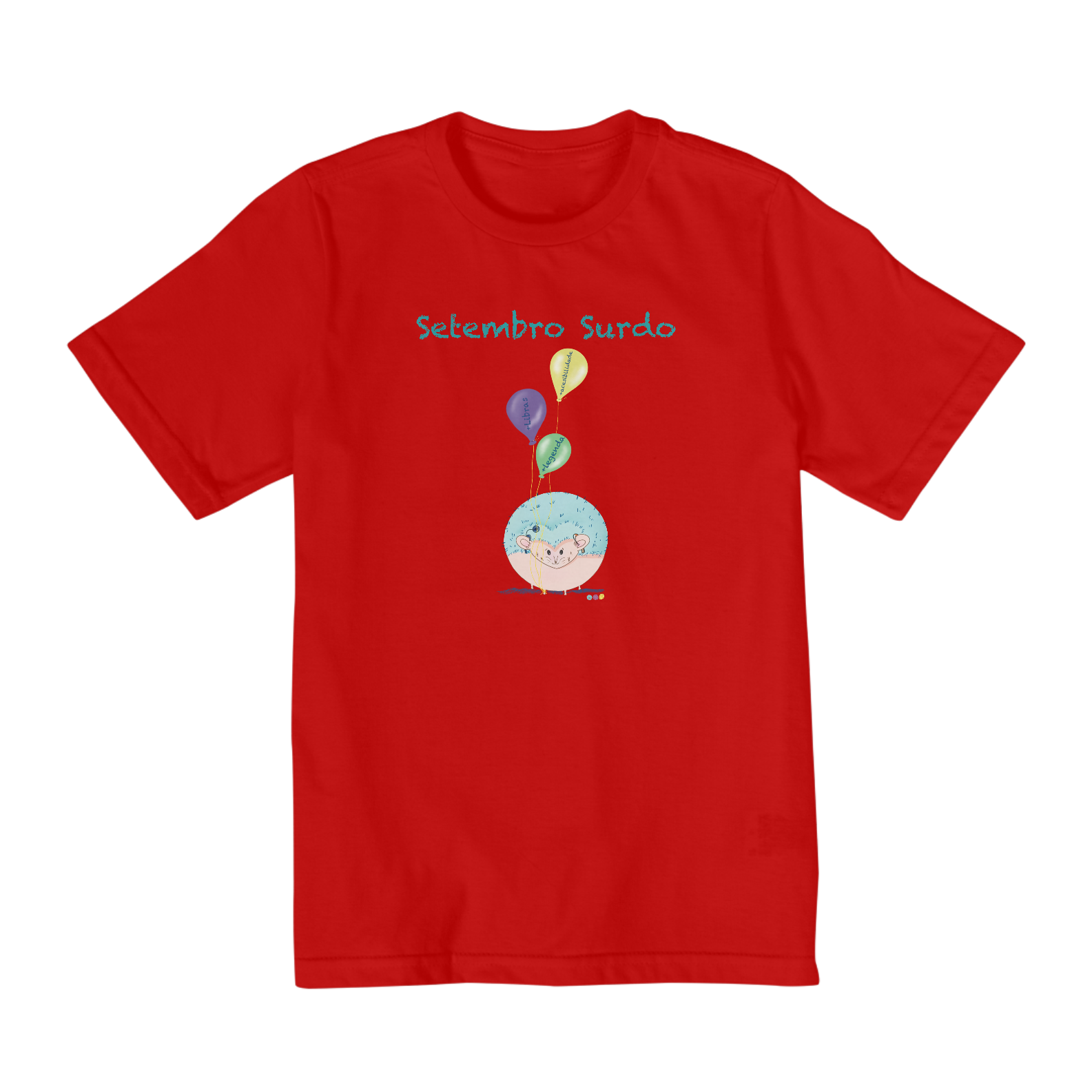 Camiseta infantil George - porco-espinho - Setembro Surdo 