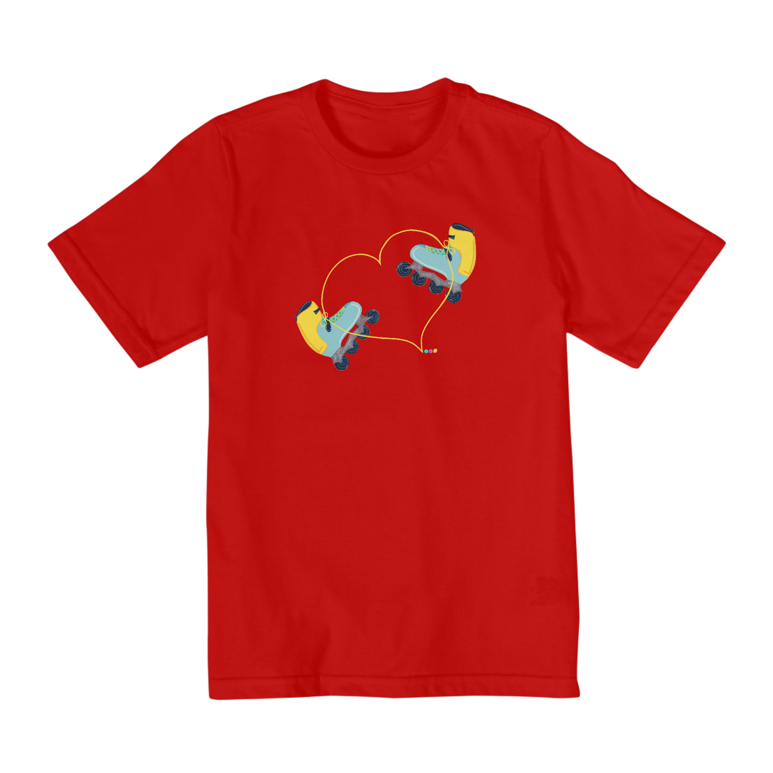 Camiseta infantil Patins (cadarço coração) 