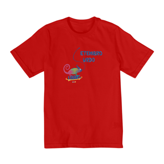 Nome do produtoCamiseta infantil Klaus - camaleão surdo - Setembro Surdo