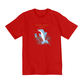 Nome do produtoCamiseta infantil Dodo - golfinho dançante - com frase