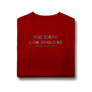Nome do produtoCamiseta infantil Sou Surdo com orgulho
