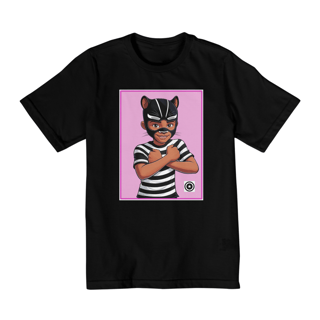Camiseta Panterinha Fundo Rosa (de 02 a 08 anos)