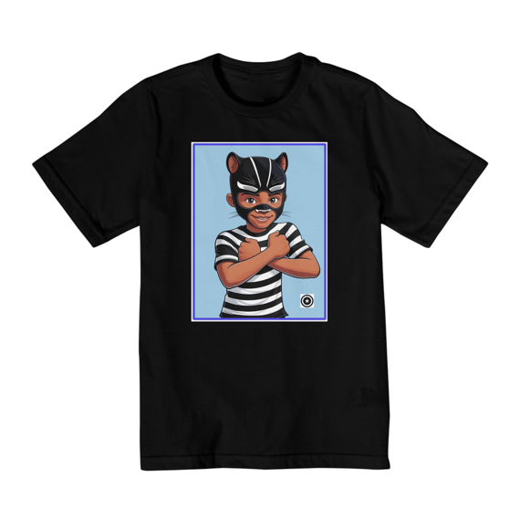 Camiseta Panterinha Fundo Azul (de 10 a 14 anos)