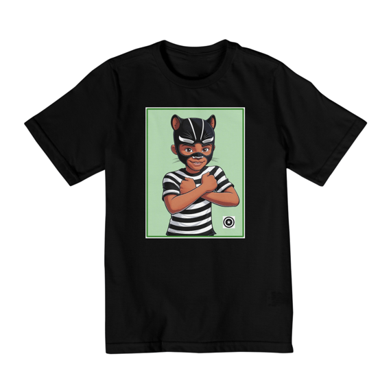 Camiseta Panterinha Fundo Verde (de 10 a 14 anos)