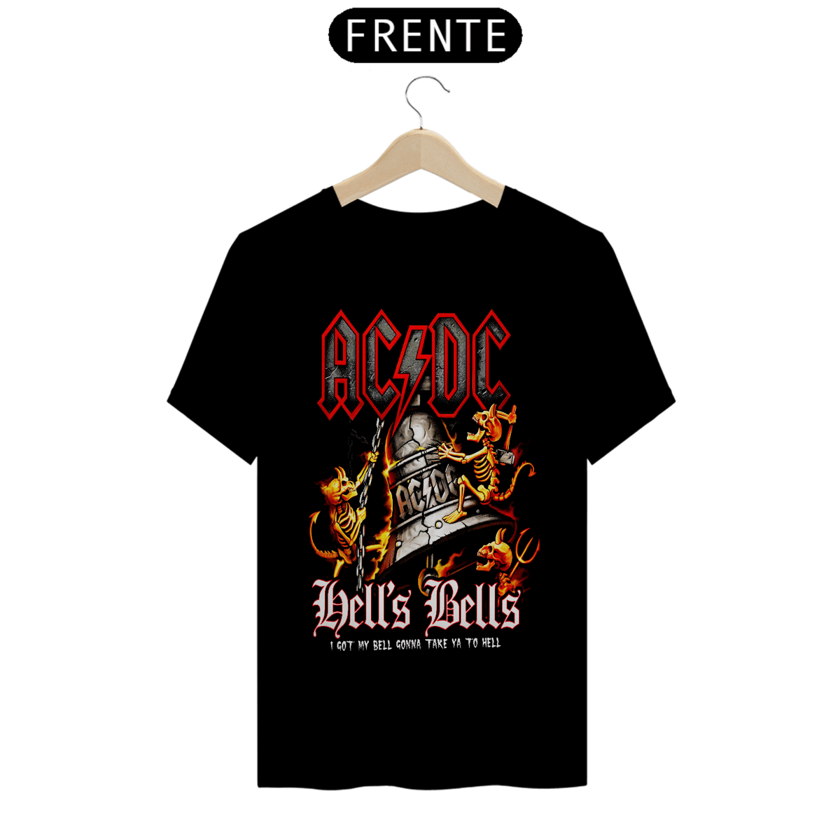 Nome do produto: T-shirt inspiration AC/DC Hells Bells unissex