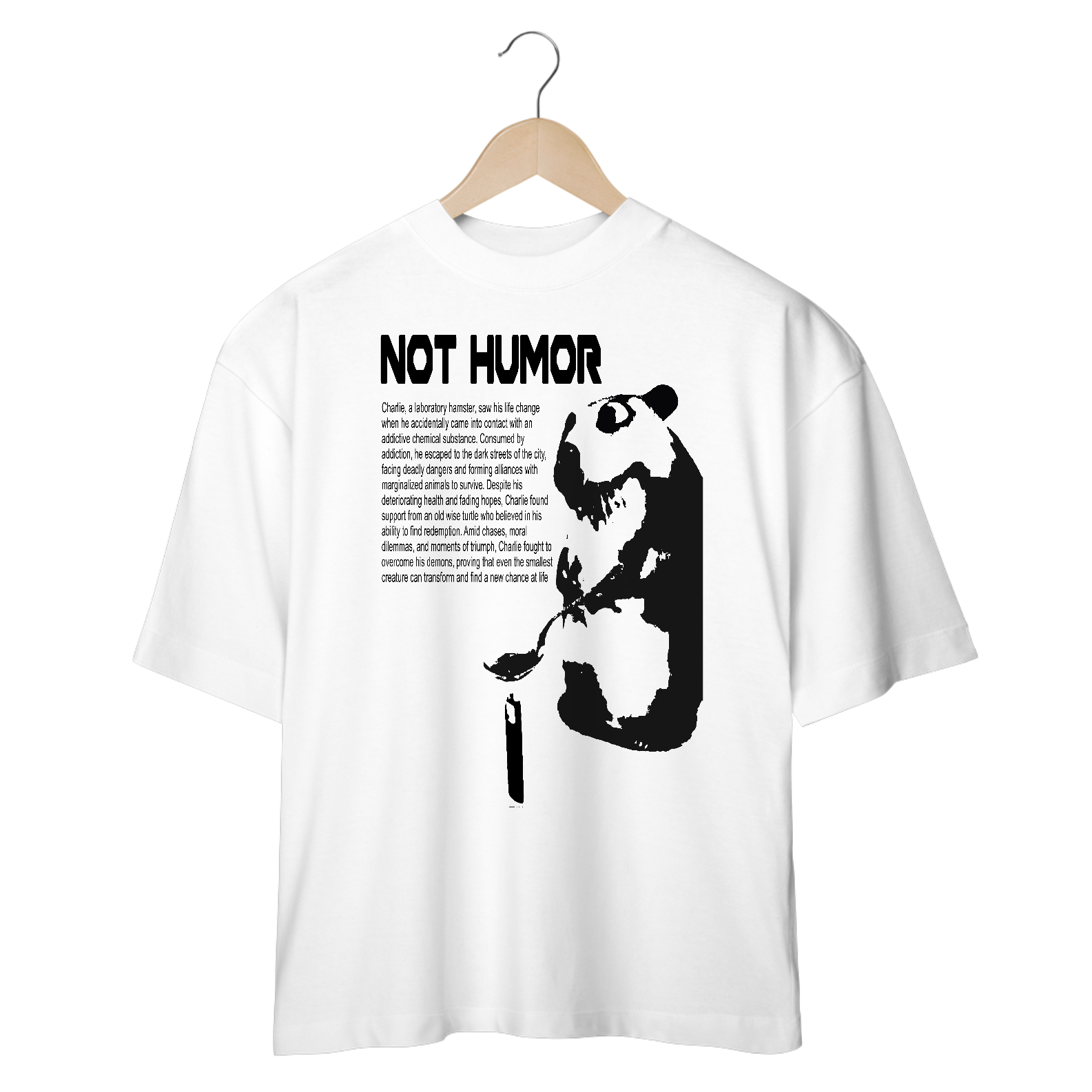 Camiseta Oversized Branca NOT HUMOR