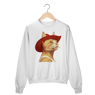 Nome do produto Moletom Gato Chapéu Vermelho