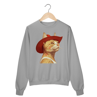 Nome do produto Moletom Gato Chapéu Vermelho