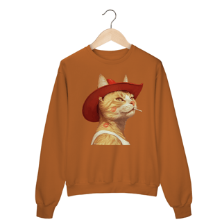 Nome do produto Moletom Gato Chapéu Vermelho