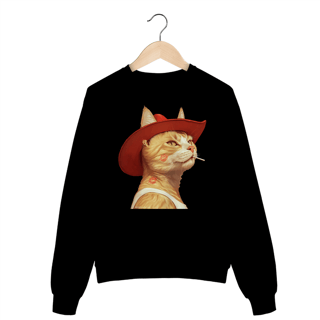 Nome do produto Moletom Gato Chapéu Vermelho