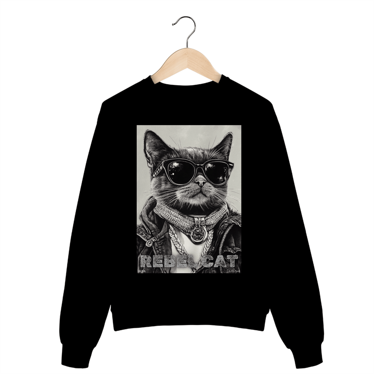 Nome do produto: Moletom Fechado Rebel Cat