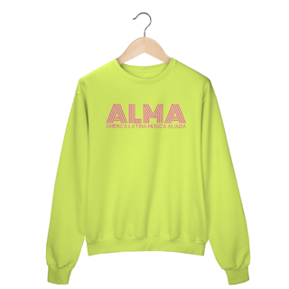 Nome do produto Moletom Fechado ALMA (Letra Rosa)