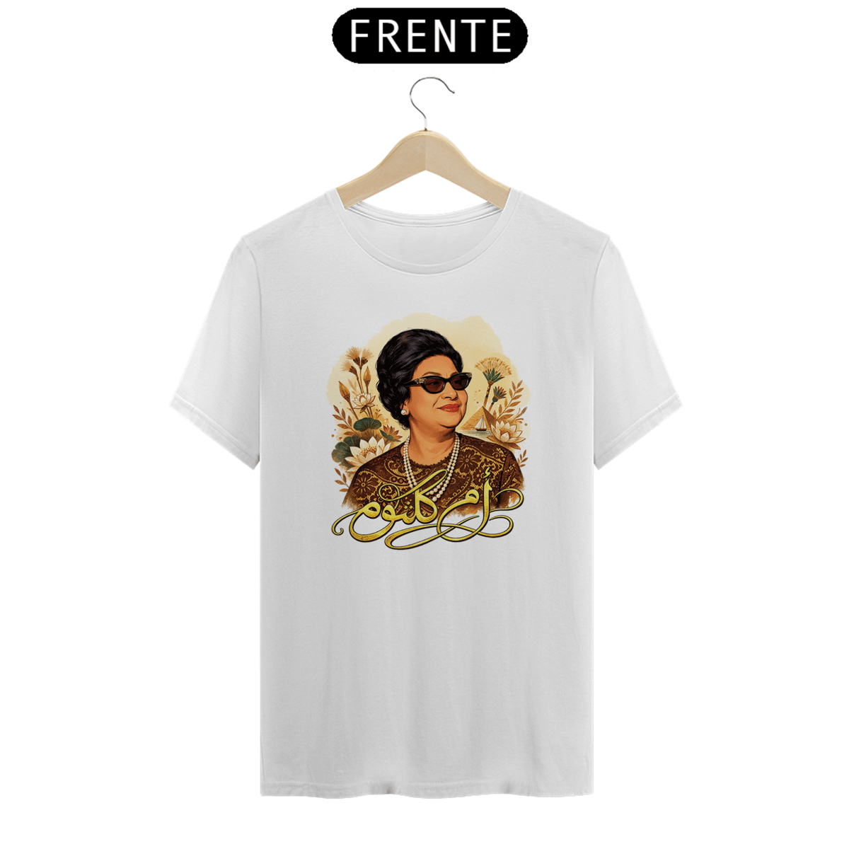Nome do produto: T-shirt comemorativa Umm Kulthum - Camiseta de Dança do Ventre feminina – Bellydance Glam BR