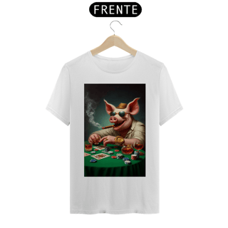Nome do produto T-shirt Prime linha - Mestre Porco Jogador Sorrindo
