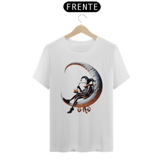 Nome do produto T-shirt Prime linha - Pierrot Solitário com copo e canudo