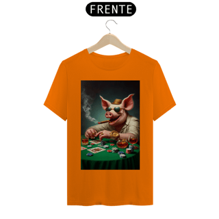 Nome do produto T-shirt Prime linha - Mestre Porco Jogador Sorrindo