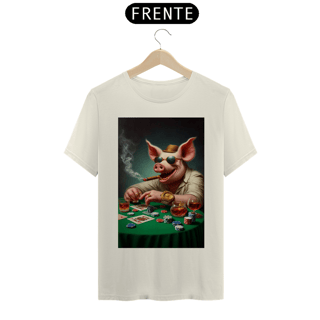 Nome do produto T-shirt Prime linha - Mestre Porco Jogador Sorrindo