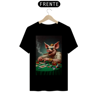 Nome do produto T-shirt Prime linha - Mestre Porco Jogador Sorrindo