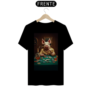 Nome do produto T-shirt Prime linha - Mestre Porco Jogador com Whisky