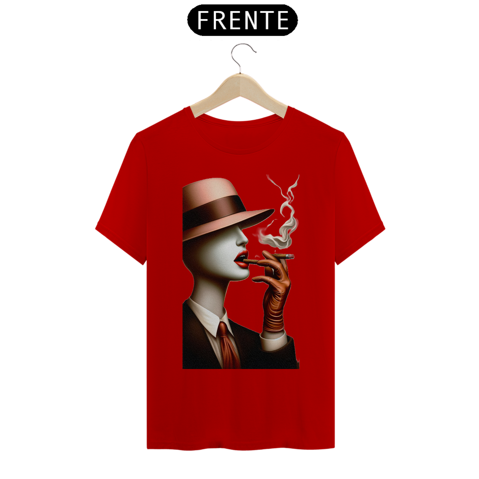 T-shirt Prime linha Anonimos Mulher sem face com cigarro