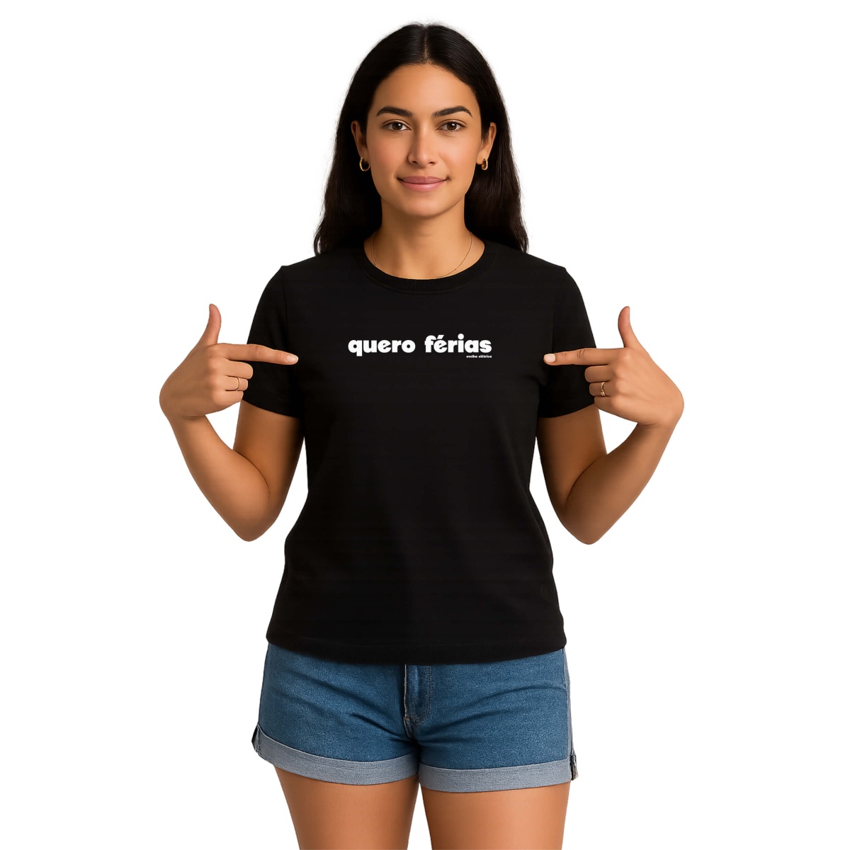 Nome do produto: Camiseta Quero Férias Unissex