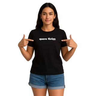 Camiseta Quero Férias Unissex