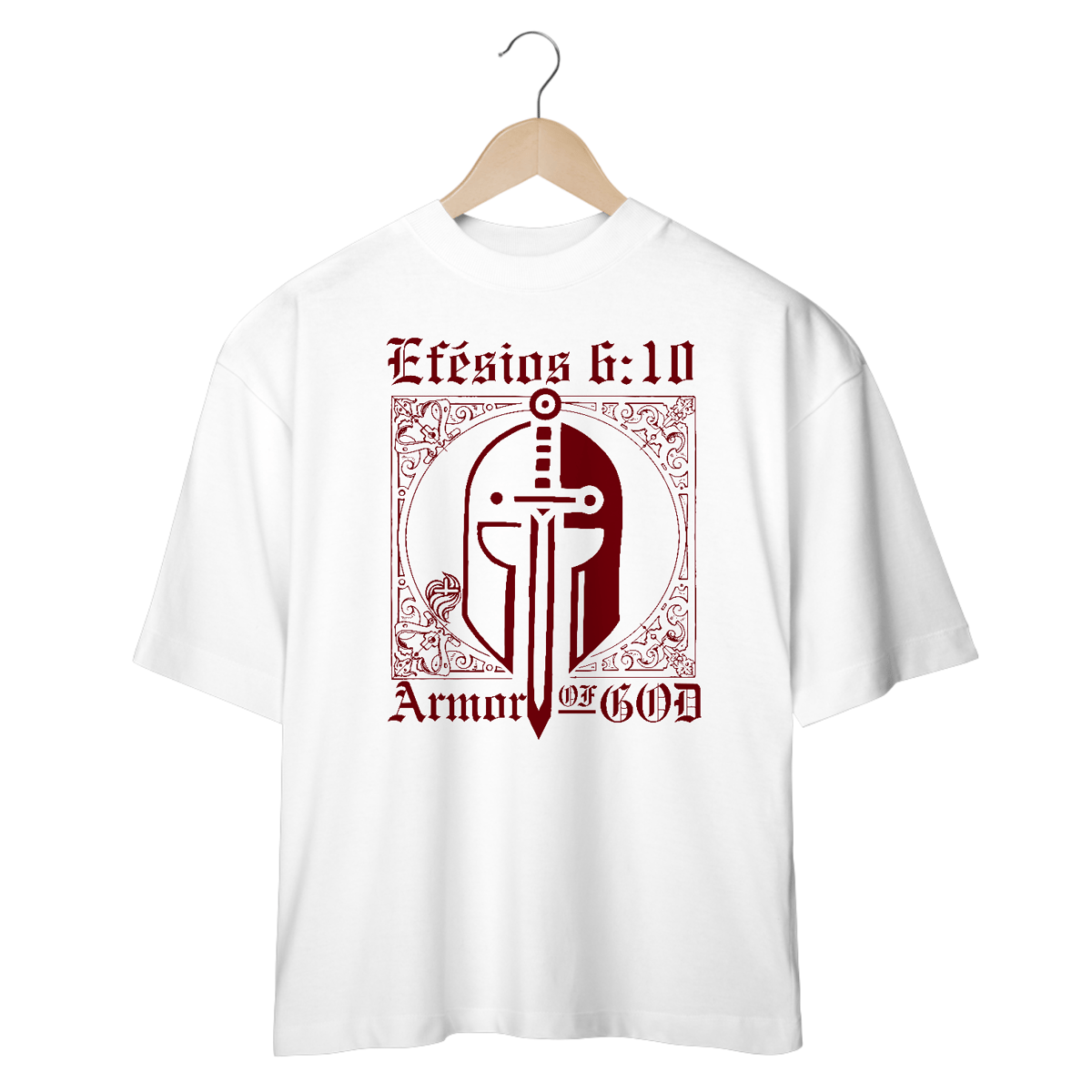 Nome do produto: Camiseta Oversized Efésios 6:10 Frente