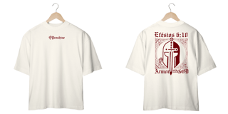 Nome do produtoCamiseta Oversized Efésios 6:10 Frente Costas