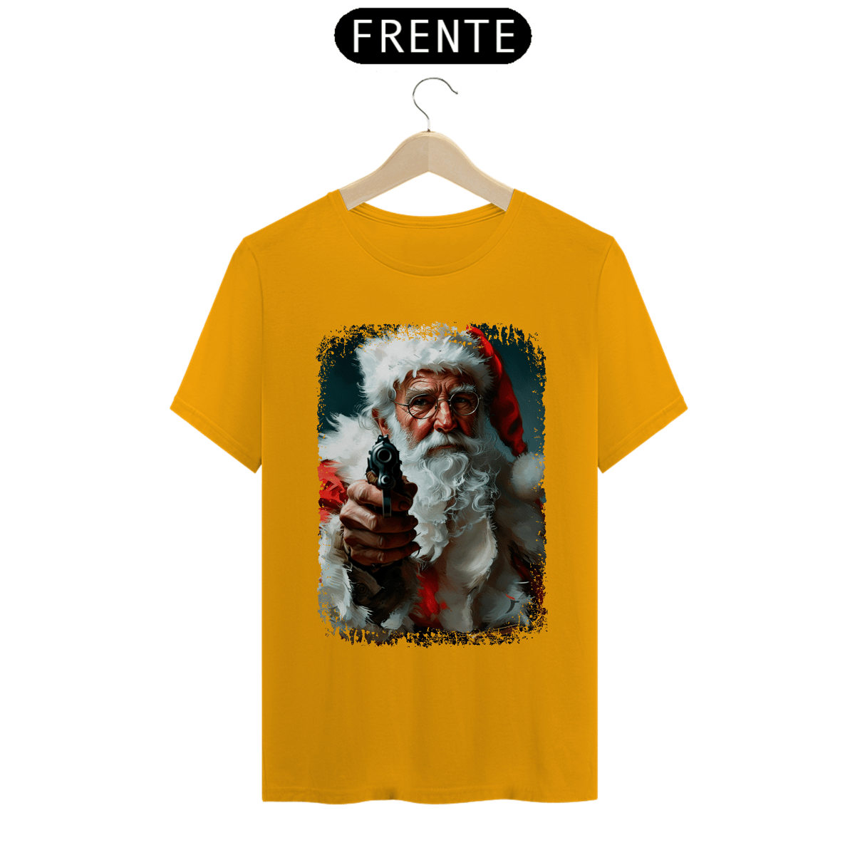 Nome do produto: Camiseta Natal Modelo 3 - Papai Noel Armado