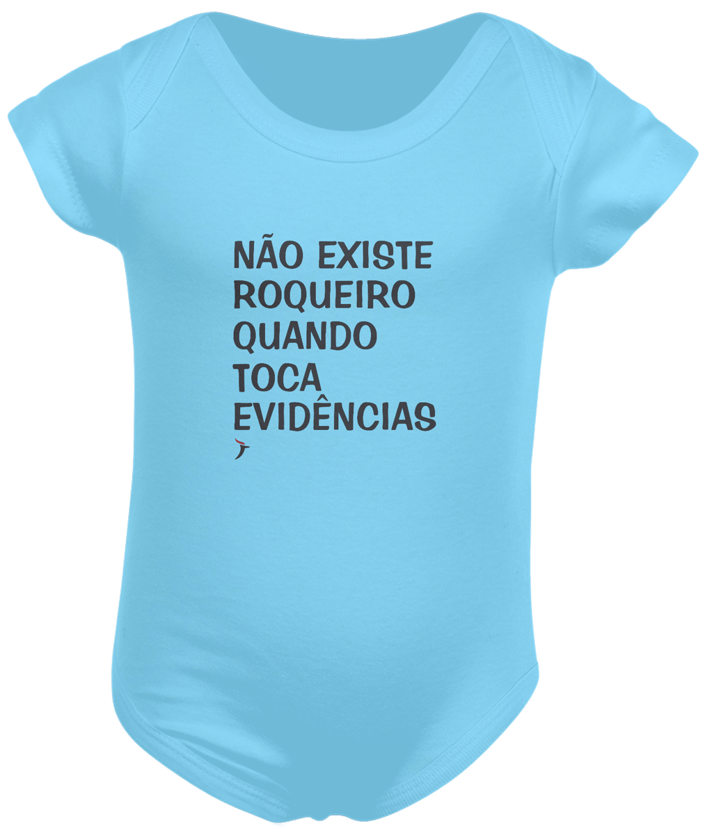 Nome do produto: Body Bebê Não Existe Roqueiro Quando Toca Evidências